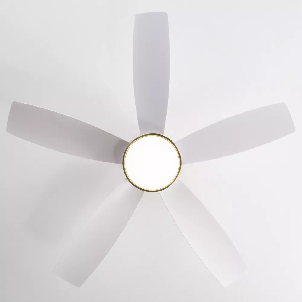 42 Inch Flush Mount Ceiling Fans with LED Light 22W and Remote Control 5 ABS Fan Blades for Bedroom Dining Room