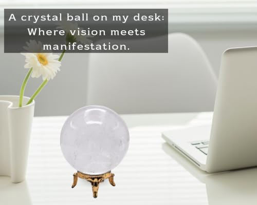Image of Certified Clear Quartz Crystal Ball for Meditation - Premium Crystal Vastu Items for Home and Feng Shui Items for Good Luck - Ideal for Pooja Supplies and Spiritual Practices (2.5 inch Inch)