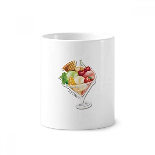 Tasse blanche crème glacée céramique 350ml pot à stylo et brosse