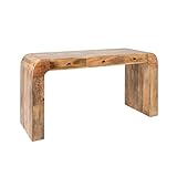 Creative Co-Op Mango Wood Desk with 3 Drawers and Waterfall Edge, Natural