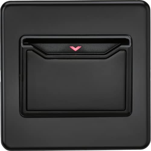 Knightsbridge Screwless Hotel 32A 1G Key Card Switch Matt Black