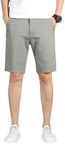 Classic Men's Slim Shorts Summer Business Thin Stretch Shorts Male Casual Flat Front Shorts Gray