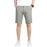 Classic Men's Slim Shorts Summer Business Thin Stretch Shorts Male Casual Flat Front Shorts Gray