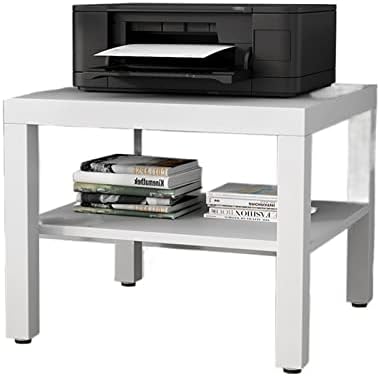 Printer Table Printer Cabinet Simple White Printer Shelf Office Home Floor Storage Rack Table Double Storage Rack Office Storage & Organization (Color : 1, Size : Small) (Brass Small) (Brass Small) image 5