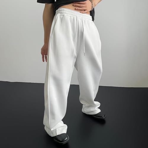Baggy Sweatpants Men Wide Leg Sweat Pants Elastic Waist Drawstring Loose Cotton Open Bottom Joggers Y2k Streetwear4