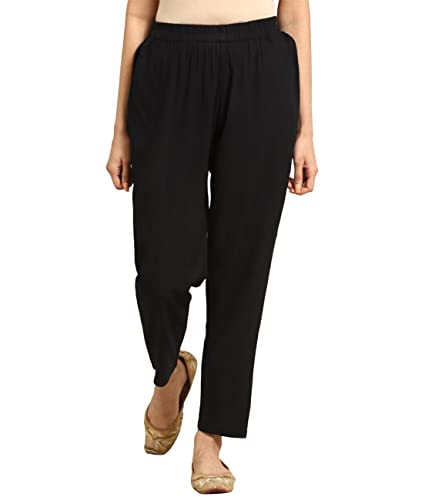 Image of rangita Women Rayon Solid Ankle Length Straight Pant