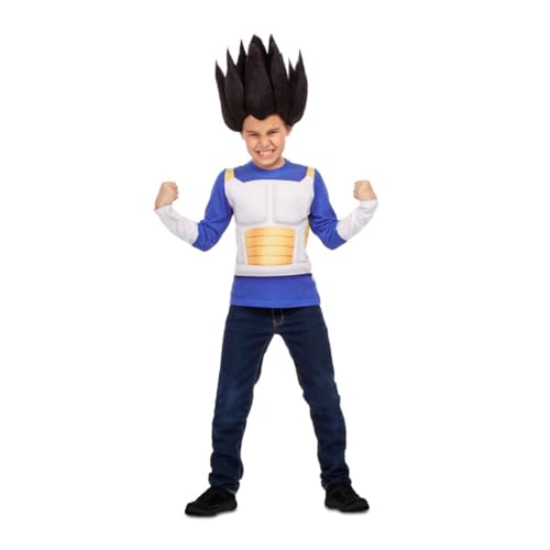 My Other Me Déguisement T-shirt Vegeta pour enfant avec t-shirt imprimé en bleu et blanc, taille 4-6 ans, idéal pour revivre les meilleures batailles de...