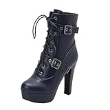 Zzalalana Women's High Heel Ankle Boots Platform Combat...