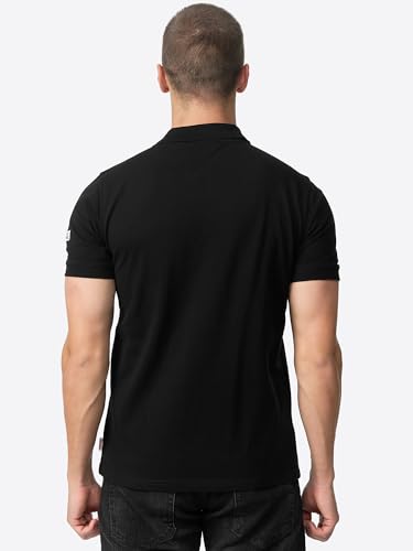 Lonsdale Bruan Polo Shirt, Nero/Argento, 3XL Men's - 5
