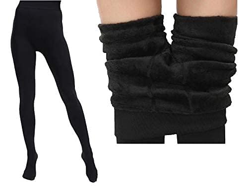 Thermal Women/Girls Thick Fur Leggings with/Without Socks,Winter Wear Full Warm Jeggings |Woolen Fleece Slim Strechable Pants Stocking
