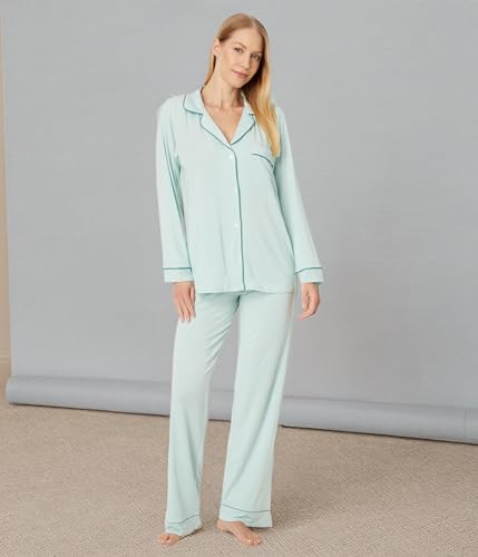 Image of Eberjey Gisele Classic Women's Pajama Set | Long Sleeve Shirt + Long Pants