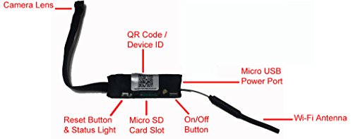 1080P HD WIFI PINHOLE SPY CAMERA with Motion Detection, DC or battery Powered, Micro SD Card Slot, Portable Mini WiFi DIY Hobbie Sport Wearable Mobile Hidden Nanny Cam Spy Gadget