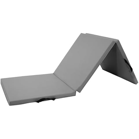 BalanceFrom Folding Gymnastics Mat Home Gym Floor Tumbling Equipment, Gray Cover