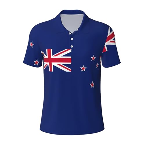 Polo de sport homme EdWal à manches courtes imprimé Nouvelle-Zélande