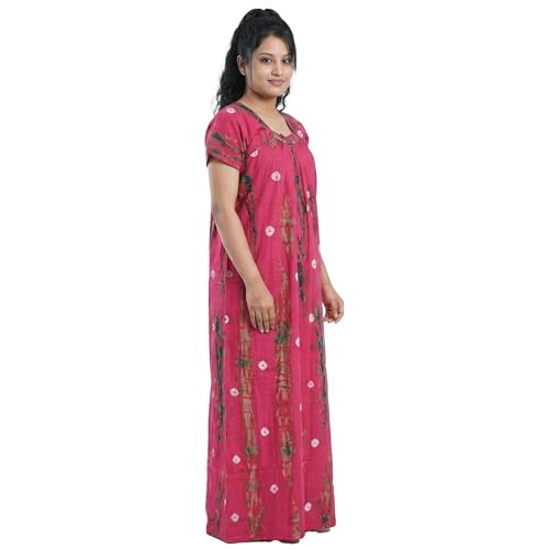 Image of Women's Cotton Printed Maxi Nighty