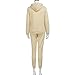 Challyhope Tracksuit, Women Casual Sweatshirt Hoodie + Sweatpants Two-Pieces Outfit (Beige, S)