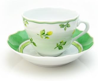Amazon フッチェンロイター Hutschen Reuther サマードリームグリーン コーヒーカップ ソーサー カップ溝あり型 並行輸入品 カップ ソーサー オンライン通販