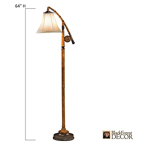 Black Forest Décor Fishing Pole Floor Lamp – Rustic Fishing Living Room Lamp #TOP4
