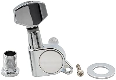 Musiclily 6-in-line Sealed Guitar Tuners Tuning Pegs Keys Machine Heads Set for Fender Stratocaster Telecaster, Chrome
