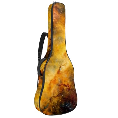 Sac pour guitare acoustique galaxie jaune pour aller en cours et répéter
