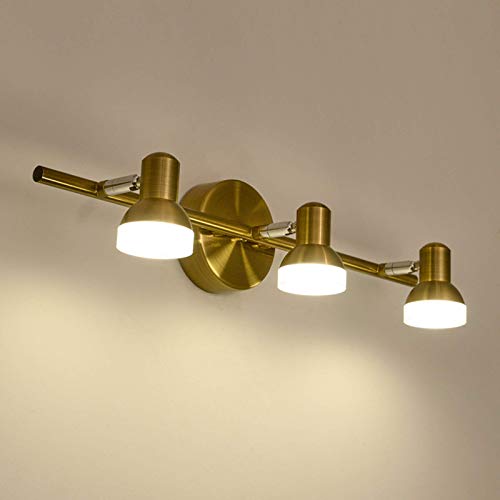 Lampe de miroir laiton rotative avec double spot LED vintage