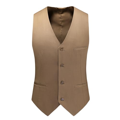 Men's Suit Vests Formal Groomsmen Party Wedding Prom Adjustable Button Vest Button Up Casual Business Dress Vest2