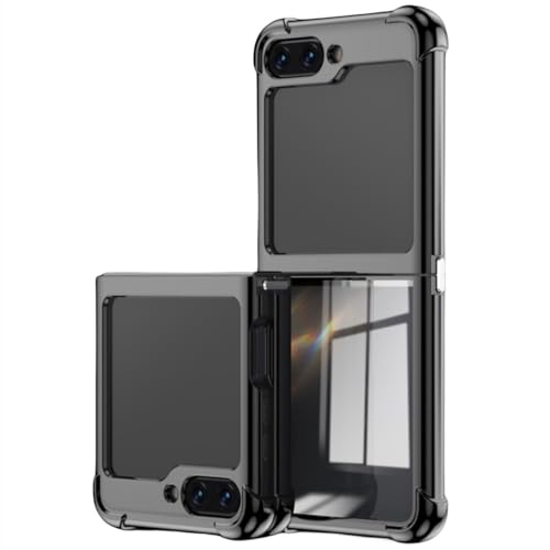 Housse Samsung Galaxy Z Flip 3 antichoc en silicone souple noir avec bordure galvanisée