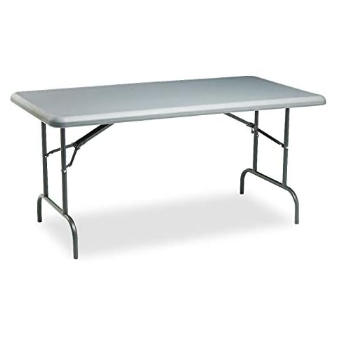 Iceberg IndestrucTable Industrial Folding Table, Indoor or Outdoor, Charcoal, 2000 Lbs. Weight Capacity, 30” W x 60” L Cover