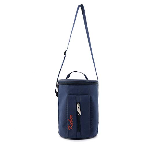 Image of Kuber Industries Canvas Waterproof Lunch Carry Bag, Suitable for 3 Compartment (Blue) -CTKTC039121
