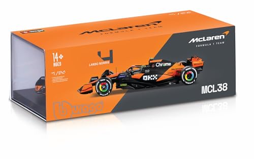 Bburago F1 Formula 1 MCLAREN MCL38 (2024) WITH HELMET- NORRIS, 1:24 Scale - Image 4
