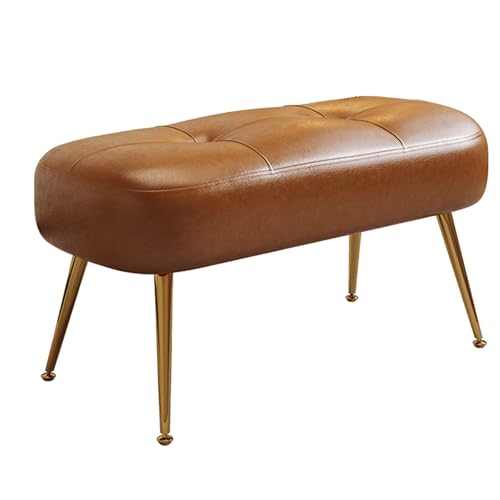 ファームハウス木製ベンチオットマン、パッド入りシート付き、寝室のベッドサイドやリビングルーム、小さな廊下、屋外での使用に最適、化粧台用チェア(80cm ダークブラック)(ブラウン 100cm)