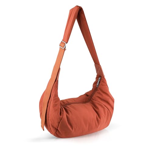 AfitLulu Sling Bag, Crossbody Bags for Women with Adjustable Shoulder Strap, Crescent Bag with Long Shoulder Strap (Orange)