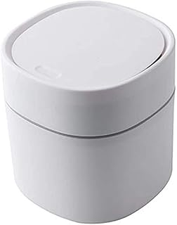 Mini recycle bin plastic trash can creative desktop trash can with lid small home office cleaning trash can button desktop storage trash can