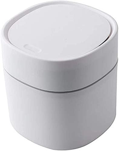 Mini recycle bin plastic trash can creative desktop trash can with lid small home office cleaning trash can button desktop storage trash can