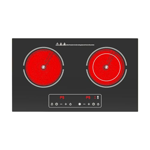 Cocina eléctrica de 110 V 2300 W con control no empotrado de 2 quemadores