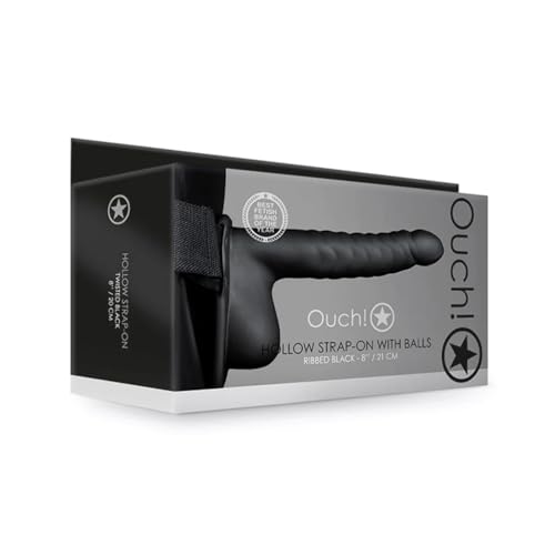 Gode Ceinture Creux Noir Nervuré - 20 cm