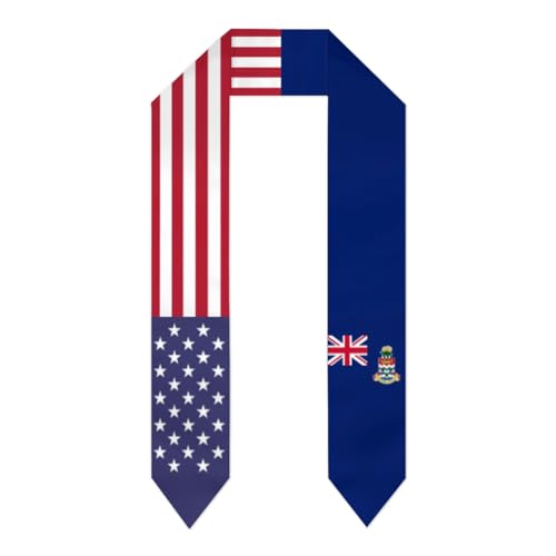 DABOYOZHZH Cayman Islands Mix USA United States Flag Graduation Shawl Sash Stole Wraps Scraf For International Pride Study
