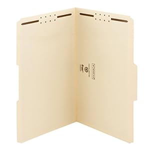 Smead Heavy-Duty Fastener File Folder, 2 Fasteners, 1/3-Cut Tab, Legal Size, Manila, 50 per Box (19600)