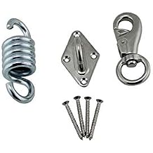 Hammock Chair Hanging Kit Solid Rhombus Buckles Durable Dismountable Stainless Steel Safe Hanging Hook Punching Bag Hammock Swing Chair Set 2 with Self-Tapping Screw