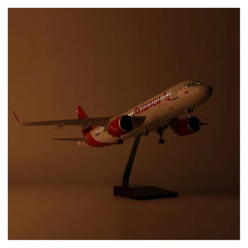 Modelo de avión A320 coleccionable en resina premium de 47 cm con luces 5