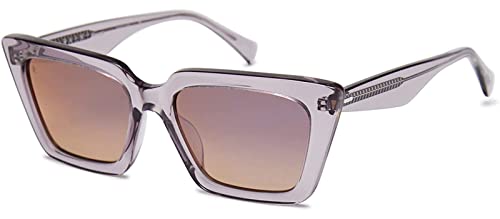 Image of RAEN - Keera - Womens Retro Cat-Eye Sunglasses UV Protection - Hazy Lilac /Agave Mirrored Lens (Size 54 MM)