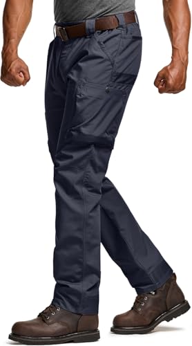 Image of CQR Men's Quick Dry Work Pants, Water Resistant Outdoor Tactical Pants, Lightweight Stretch Cargo Hiking Pants