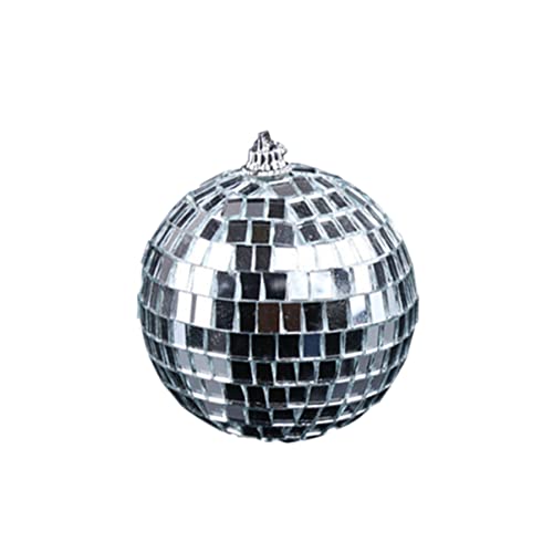 1 unidad de bola espejada plateada para discoteca, decoración colgante para fiestas, bodas, clubes nocturnos y festivales, para eventos de baile y decoración del hogar miniatura 1