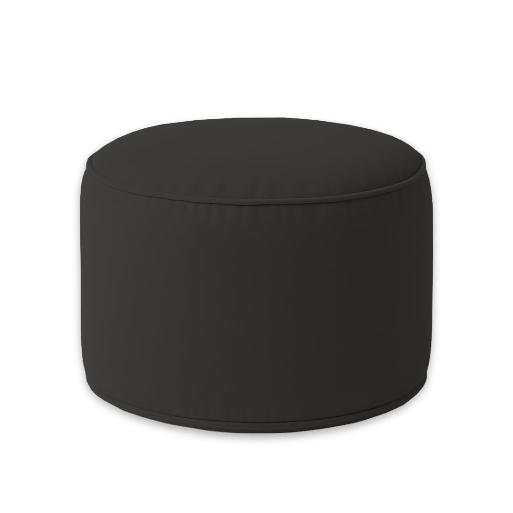chilly pilley Asiento Puf Gaming Taburete con Relleno De Eps Redondo para Niños Y Adultos Muchos Colores A Elegir (Negro)