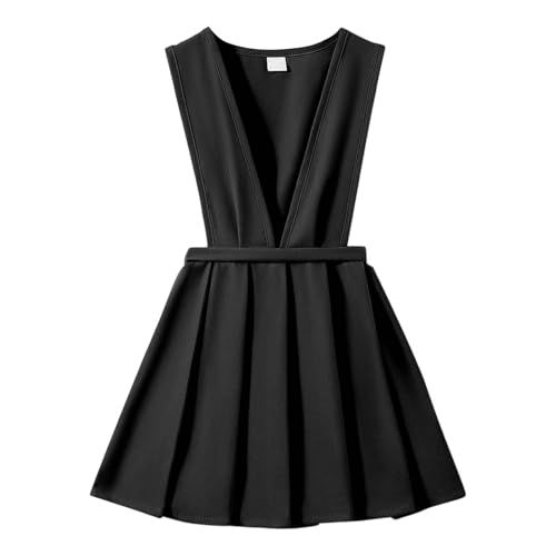 Girls Uniform Dress, Girls' School Uniform Jumper Dress Pull-on Scooter Skirt Stretchy Overall Dresses2