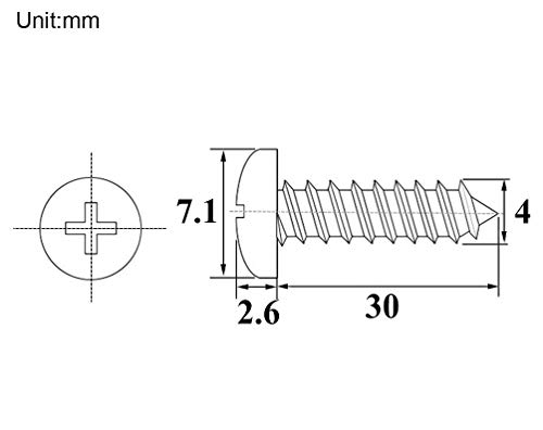 Drenky 100 Stück Holzschrauben 4x30 mm Panhead Schrauben Aus Edelstahl Rostfrei A2 Kreuzschlitz Vollgewinde m4 Schrauben… – Bild 3