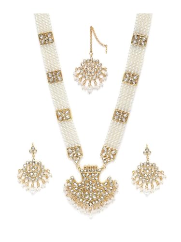 Juego de joyas Kundan chapado en oro un regalo inolvidable de latón DMZ-1914
