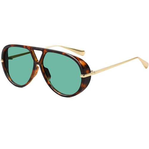 Trendy Oversized Aviator Sunglasses for Women Men Retro Big Round Shield Sun Glasses Vintage Shades