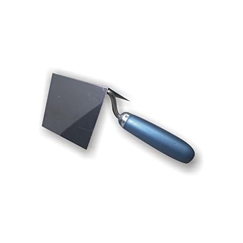 DEWEPRO® Innenecken-Kelle - Inneneckkelle - Eckkelle - Kantenkelle - 120x97x97mm - Eckenkelle mit Edelstahlblatt und Holzgriff/Holzheft Cover