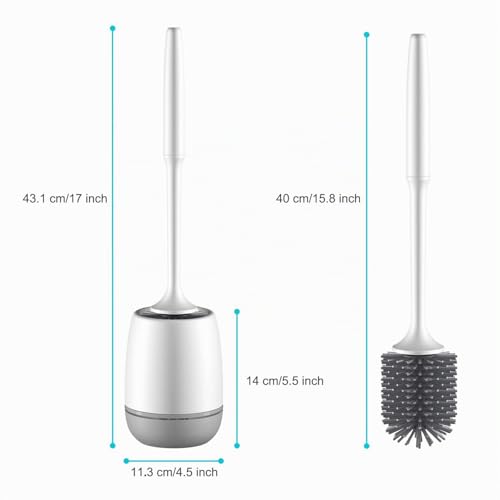 Klobürste Silikon, EWEIMA WC-Bürste Silikon mit Schnell Trocknendem Haltersatz, Toilettenbürste Wandmontage & Stehen für Badezimmer